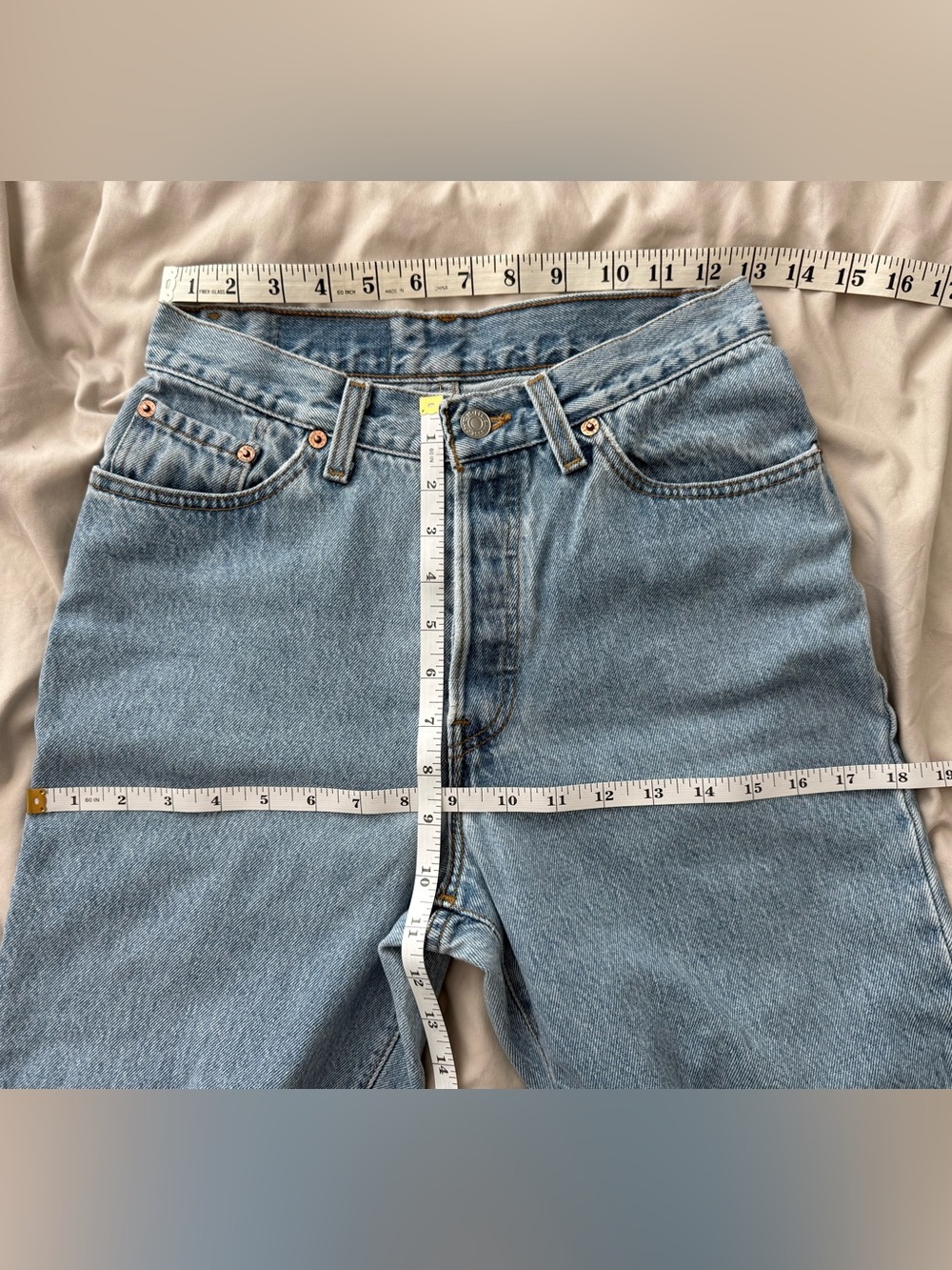 Vintage 90s Levis 501 Womens High Waisted Jeans USA 18501 Light Wash 26x28 - Picture 10 of 12